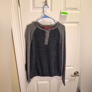 Mens Agave Charcoal Henley Shirt